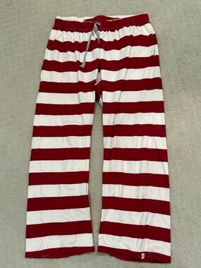 Men’s Red and White Striped Lounge Pants